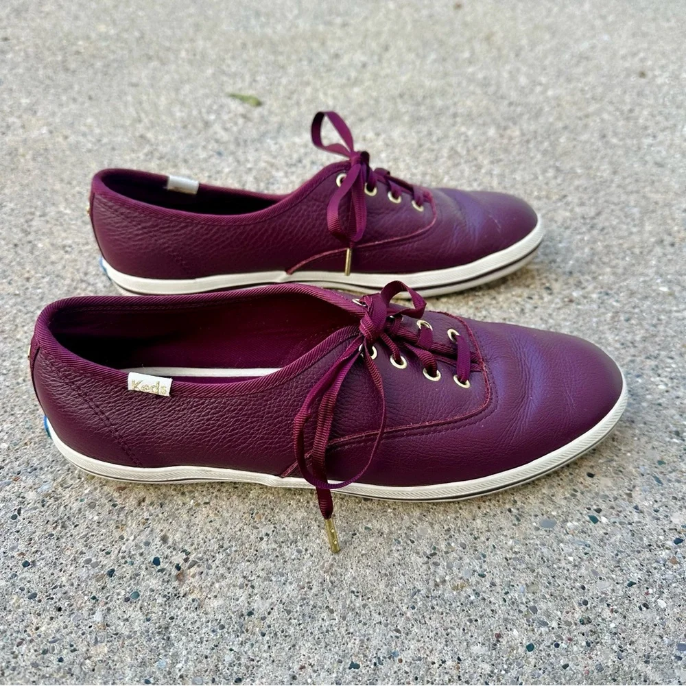 Kate Spade X Keds Purple Leather Lace-Up Women’s Sneaker, 7.5